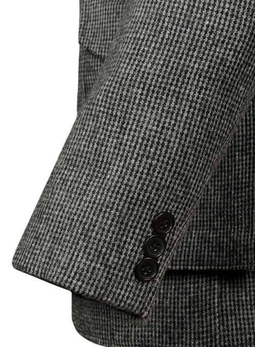 Vintage Gray Macro Weave Tweed Scottish Style Jacket - Click Image to Close