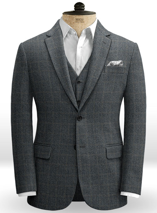 Vintage Milan Blue Tweed Suit