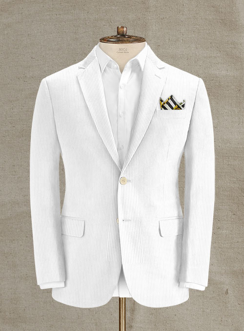 White Stretch Corduroy Suit