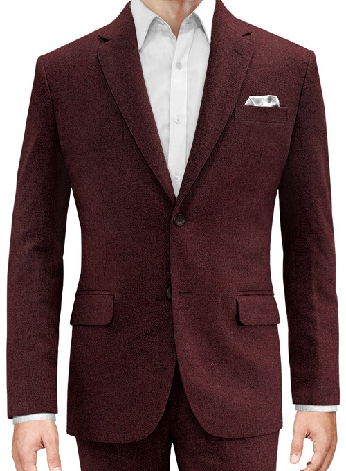 Wine Heavy Tweed Suit