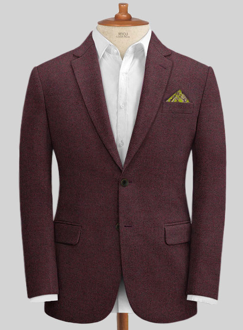 Wine Herringbone Tweed Suit : Made To Measure Custom Jeans For Men ...