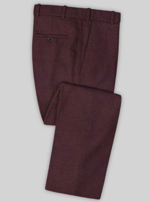 Wine Herringbone Tweed Suit : Made To Measure Custom Jeans For Men ...