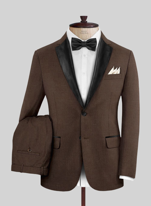 Worsted Brown Wool Tuxedo Suit