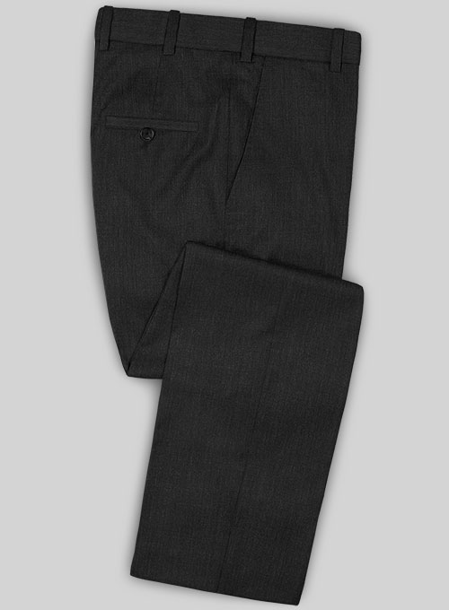 Worsted Dark Charcoal Wool Suit - Click Image to Close