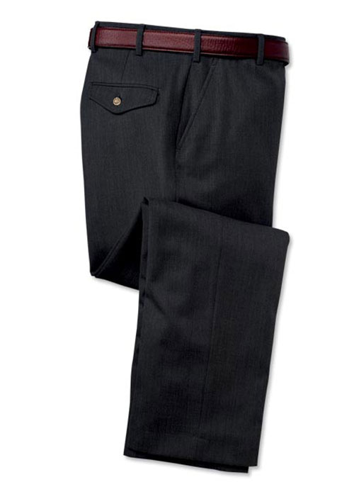 Navy Blue Wool Flannel Trousers – Sartorio Napoli