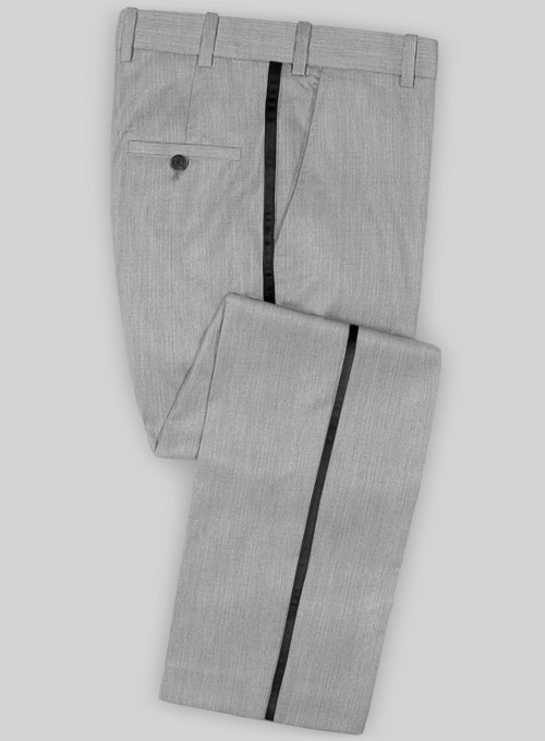Worsted Light Gray Wool Tuxedo Suit - Click Image to Close
