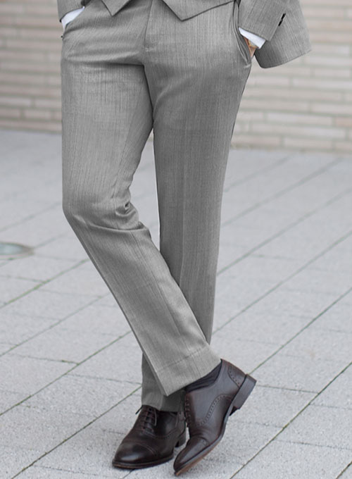 Worsted Light Gray Wool Suit - Click Image to Close