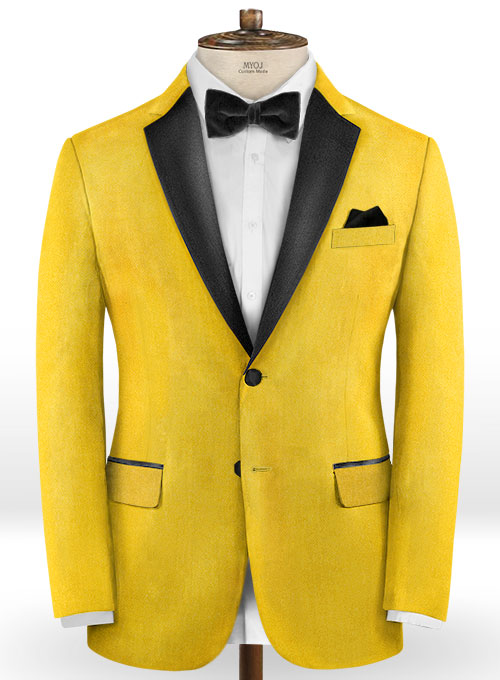 Yellow Velvet Tuxedo Suit