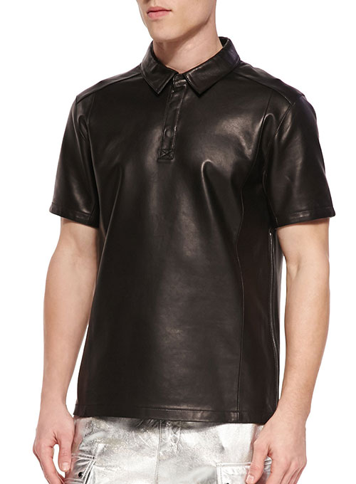 polo leather shirt