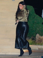 (image for) Kim Kardashian Leather Skirt