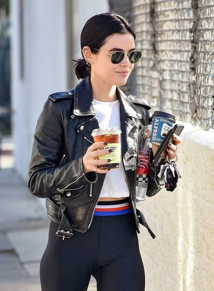 (image for) Lucy Hale Leather Jacket