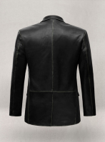 (image for) Rubbed Black Leather Blazer