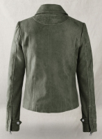 (image for) Vintage Italian Olive Leather Jacket #277