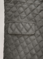 (image for) Vintage Dirty Gray Bocelli Quilted Leather Blazer