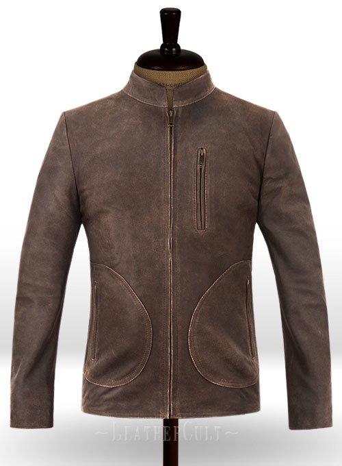 Vintage Brown Grain Rampage Dwayne Johnson Leather Jacket - Click Image to Close