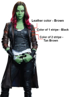 (image for) Zoe Saldana Guardians of the Galaxy Vol 2 Leather Coat