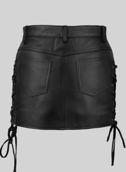Side Lace-Up Leather Skirt - # 431