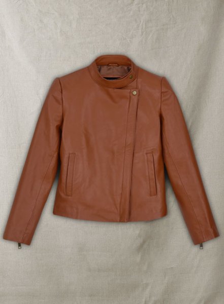Terrain Brown Ellen Pompeo Leather Jacket