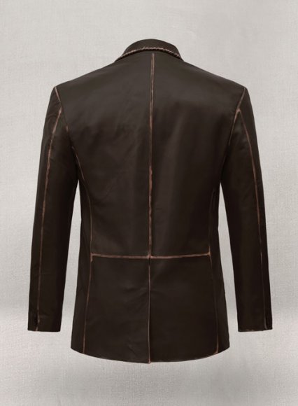 (image for) Rubbed Dark Brown Medieval Leather Blazer