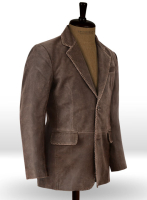 (image for) Vintage Brown Grain Medieval Leather Blazer
