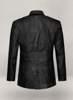 (image for) Thick Goat Black Washed & Wax Medieval Leather Blazer