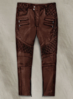 Men's Genuine Cowhide Burgundy Leather Jeans Style Trousers Pants (Burgundy,  28) at  Men's Clothing store