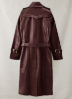 (image for) Soft Maroon Wax Halcon Leather Trench Coat