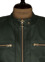 (image for) Soft Deep Olive Leather Jacket # 653