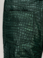 (image for) Croc Metallic Green Leather Pants - Jeans Style