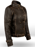 (image for) Rubbed Brown Captain America Scarlett Johansson Leather Jacket