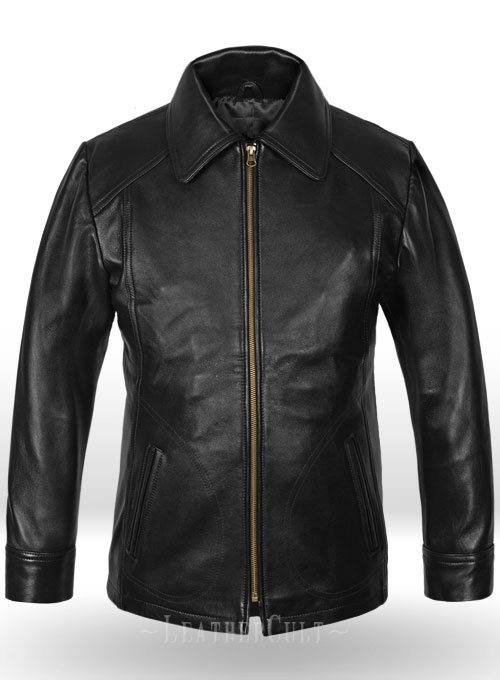 Thick Black Joseph Levitt Inception Leather Jacket - Click Image to Close