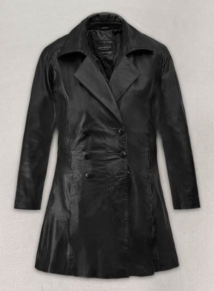 Long Leather Coat - World Wide Shipping