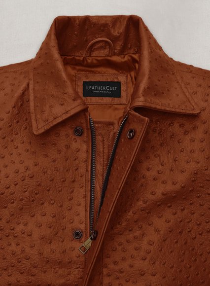 (image for) Tan Brown Ostrich Ansel Elgort The Fault In Stars Leather Jacket