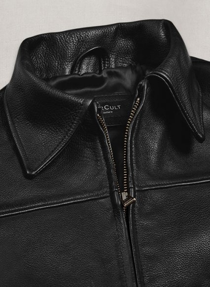 (image for) Thick Goat Black Washed and Wax Johnny Depp Leather Jacket #3