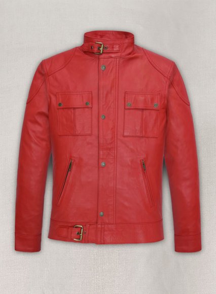 Soft Tango Red Washed & Wax The Expendables Lee Christmas Leather Jacket