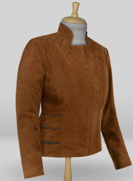 (image for) Soft Caramel Brown Suede Leather Jacket # 521