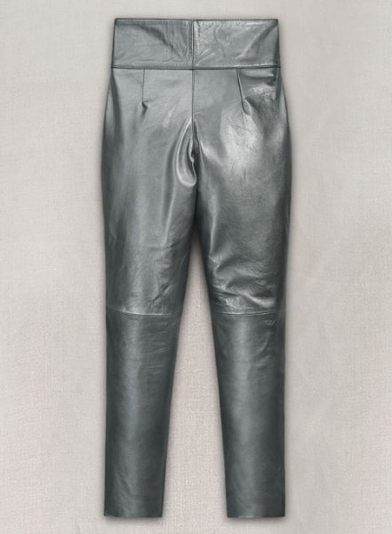 (image for) Metallic Lurex Gray Carey Mulligan Leather Pants