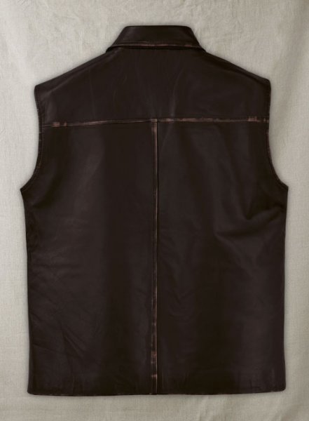 (image for) Rubbed Dark Brown Sean Connery Leather Vest