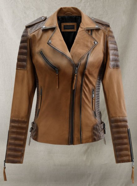 Charlotte Burnt Tan Leather Jacket