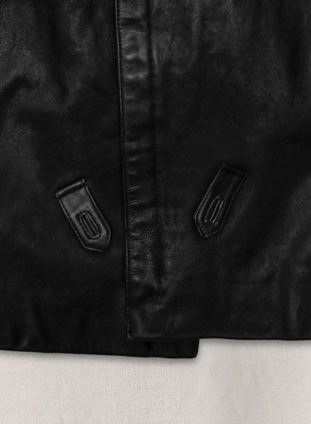 (image for) Thick Goat Black Washed & Wax Tom Hardy Leather Coat