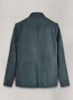 (image for) Blue Suede Western Leather Blazer