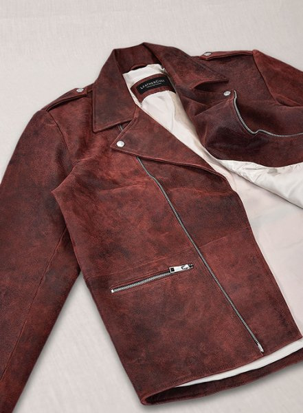 Dark Vintage Red Lewis Hamilton Leather Jacket