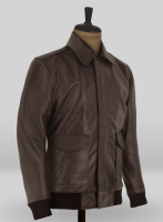 (image for) Brown Steve Carell Welcome to Marwen Bomber Leather Jacket