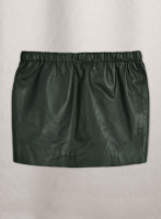 (image for) Soft Deep Olive Leather Skirt With Elastic Waist