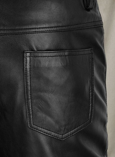 Leather Black Jeans Zipper Stretch Trousers Patent Leather Pants - Karanube