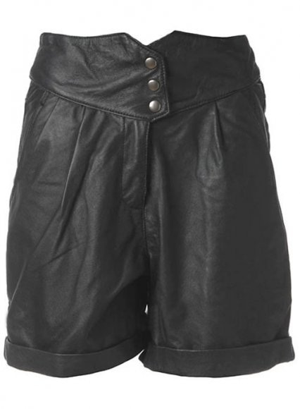 Men's Real Leather Black Cargo Shorts  Casual Leather Shorts – LeatherGear