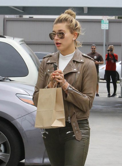 (image for) Hailey Baldwin Bieber Leather Jacket #2