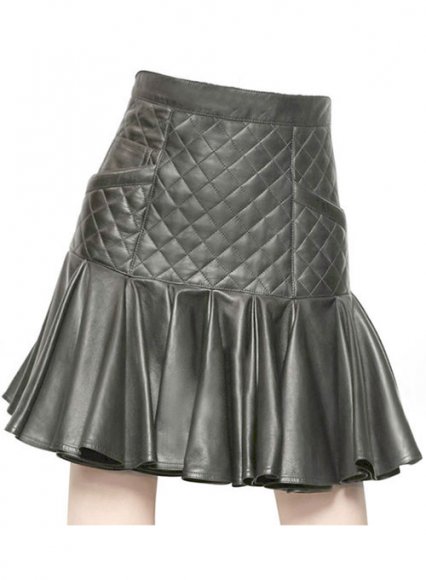 Rock n Roll Flare Leather Skirt - # 471