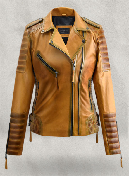 (image for) Charlotte Burnt Mustard Leather Jacket