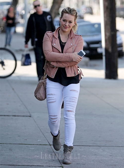 Hilary Duff Leather Jacket #2 - Click Image to Close